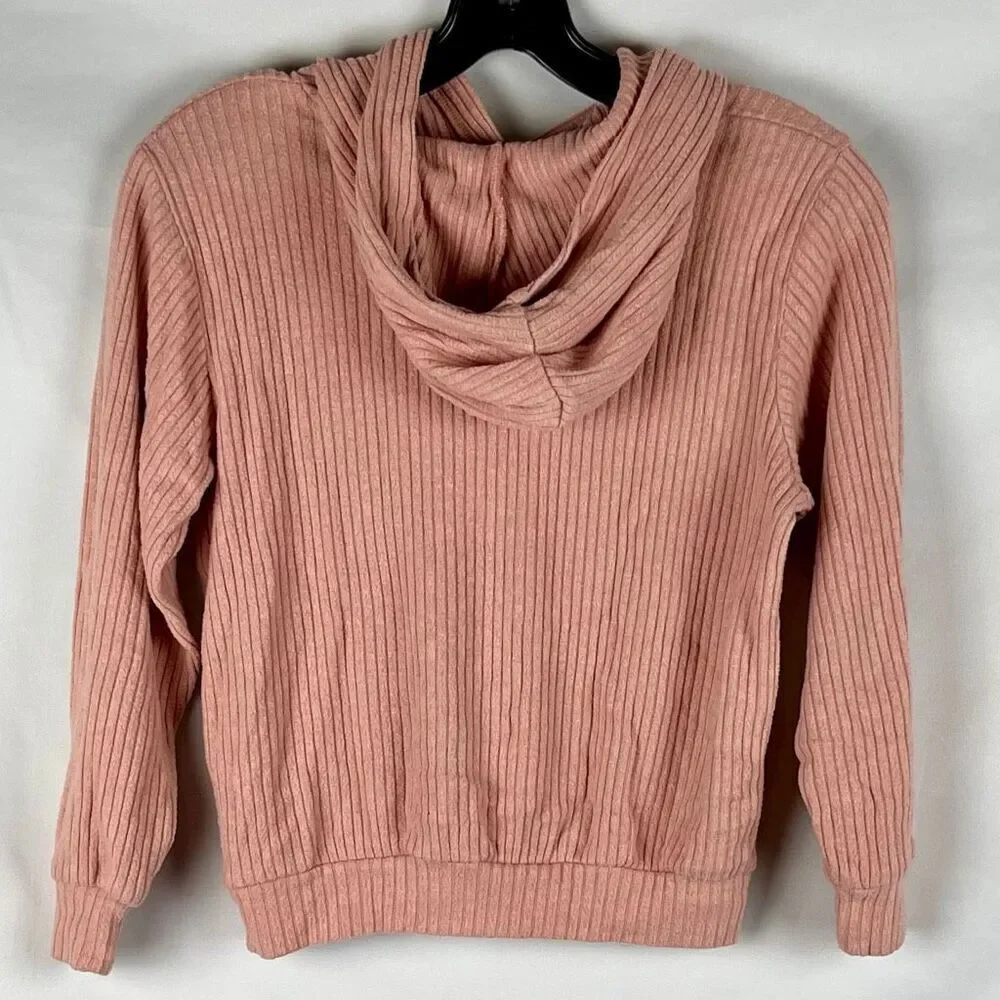 H&M Girls Pink Waffle Hoodie 7